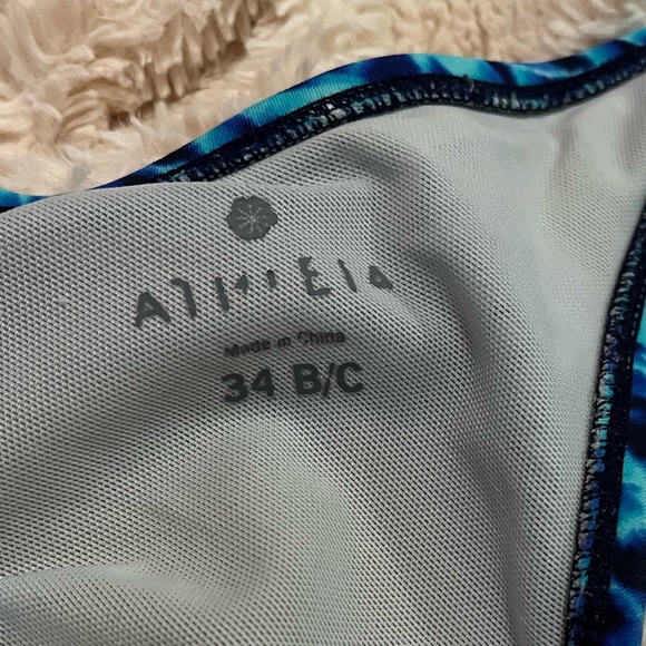 Athleta Blue Patterned Bikini Top Womens 34 B/C - Picture 5 of 6